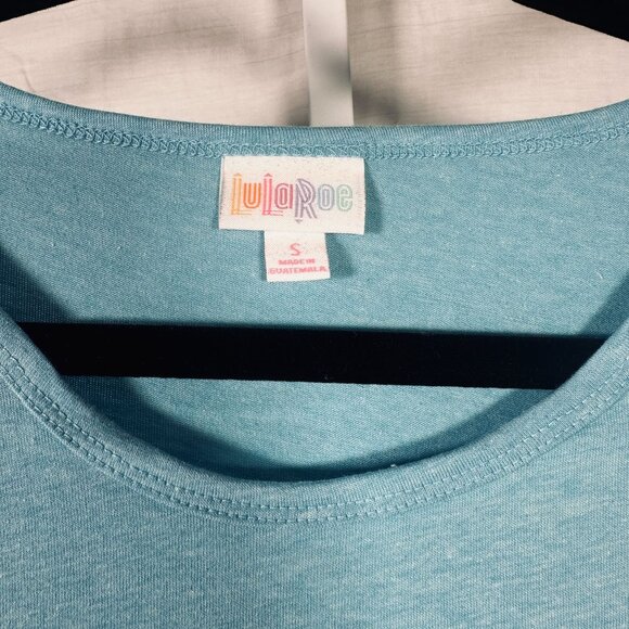 LuLaRoe IRMA Light Aqua Blue Heathered Very SOFT Hi-Low Tunic Top Shirt SMALL S - Picture 3 of 7